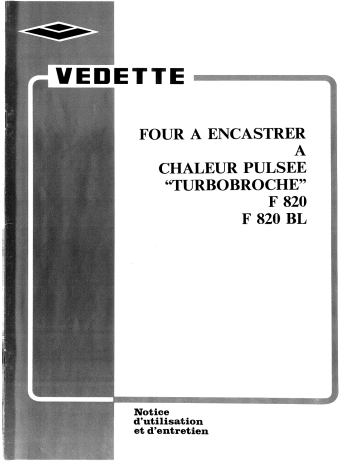 Manuel du propriétaire | Vedette F820BL Manuel utilisateur | Fixfr