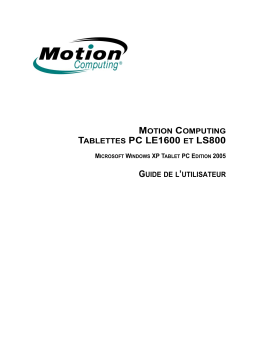 Motion Computing LE1600 Manuel utilisateur