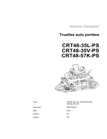 CRT48-57k-PS | CRT48-57k-PS EU | CRT48-35L-PS | CRT48-35L-PS EU | Wacker Neuson CRT48-35V-PS Ride-on Trowel Manuel utilisateur | Fixfr