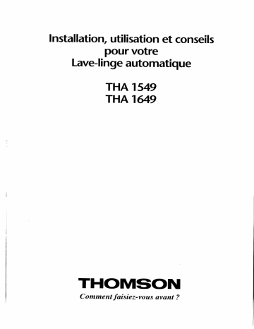 THA1549 | Manuel du propriétaire | Thomson THA1649 Manuel utilisateur | Fixfr