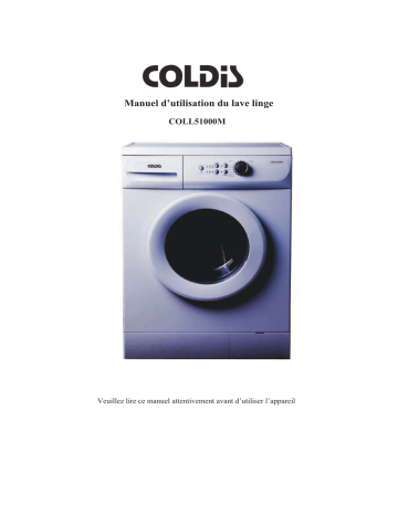 Manuel du propriétaire | Coldis COLL51000M Lave-linge Manuel utilisateur | Fixfr