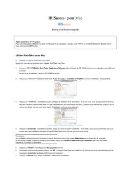 IRIS IRISNotes 1.0 - MAC Manuel utilisateur