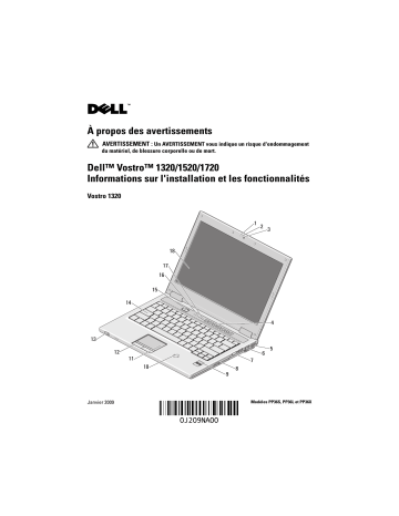 Dell Vostro 1320 laptop Guide de démarrage rapide | Fixfr