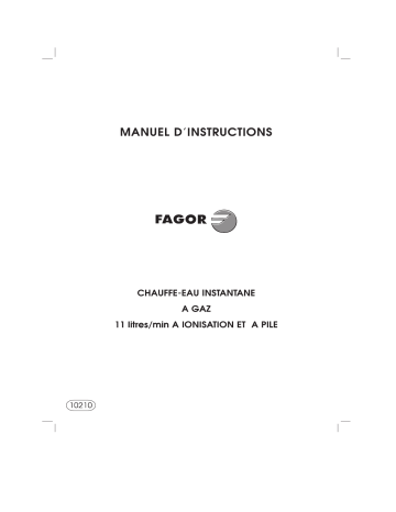 Manuel du propriétaire | Fagor 3FEP-11_I_B Manuel utilisateur | Fixfr