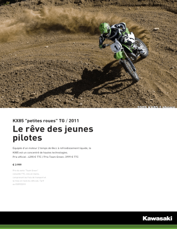 Manuel du propriétaire | Kawasaki KX 85 PETITES ROUES TG Manuel utilisateur | Fixfr