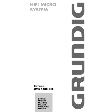 Manuel du propriétaire | Grundig CIRFLEXX UMS 5400 DEC Manuel utilisateur | Fixfr