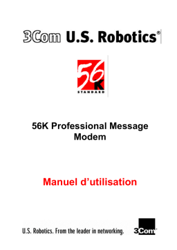 US Robotics 56K PROFESSIONAL MESSAGE MODEM Manuel utilisateur