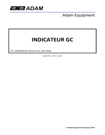 Adam Equipment GC GC Counting Indicator Manuel utilisateur | Fixfr