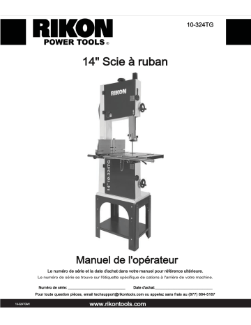 Rikon Power Tools 10-324TG Manuel utilisateur | Fixfr