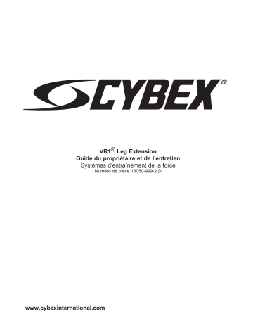 Manuel du propriétaire | Cybex International 13050 LEG EXTENSION Manuel utilisateur | Fixfr