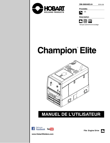 Manuel du propriétaire | HobartWelders CHAMPION ELITE  Manuel utilisateur | Fixfr