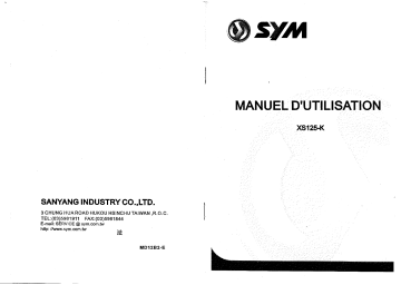 Manuel du propriétaire | SYM 125 XS Manuel utilisateur | Fixfr