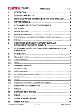 Powerplus pow 30650 Manuel utilisateur