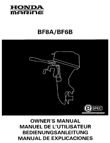 Manuel du propriétaire | Honda BF8B Moteur hors-bord Manuel utilisateur | Fixfr