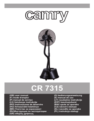 Manuel du propriétaire | Camry CR 7315 Velocity Mist Fan Manuel utilisateur | Fixfr