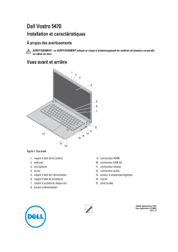 Dell Vostro 5470 laptop Guide de démarrage rapide