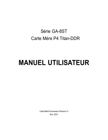 Manuel du propriétaire | Gigabyte GA-8ST-L Manuel utilisateur | Fixfr