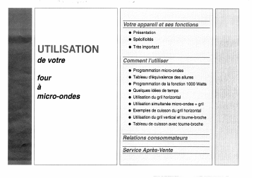 Manuel du propriétaire | Brandt M21GTB Manuel utilisateur | Fixfr