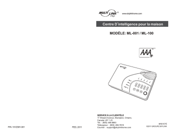 ML-100 | SkyLink ML-001 AAA+™ Control Panel Manuel utilisateur | Fixfr