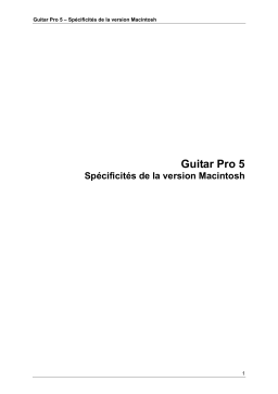 GUITAR PRO 5 Manuel utilisateur