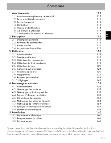 Manuel du propriétaire | Smeg SFP9395X Manuel utilisateur | Fixfr