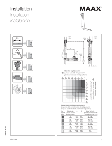 10025081-084 | 10025081-105 | Installation manuel | Maax US 10022491-084 24 in. Plastic Cable Drain in Polished Chrome Guide d'installation | Fixfr