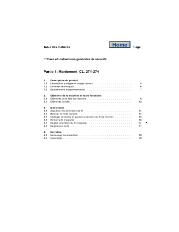 Manuel du propriétaire | DURKOPP ADLER 274 Manuel utilisateur | Fixfr