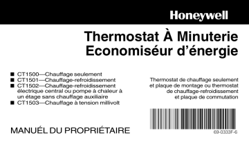 Manuel du propriétaire | Honeywell CT1501 Manuel utilisateur | Fixfr