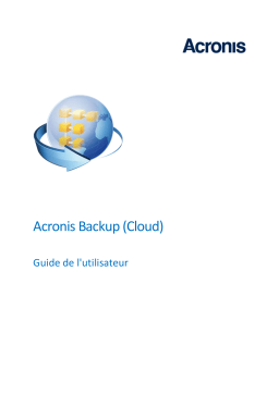 ACRONIS Backup Cloud Manuel utilisateur