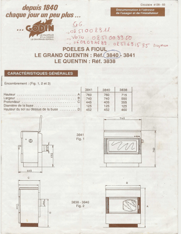 Manuel du propriétaire | Godin LE GRAND QUENTIN 3840 Manuel utilisateur | Fixfr