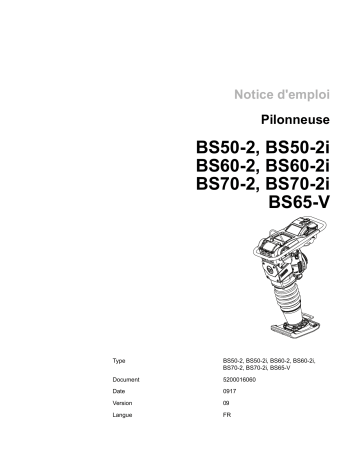BS50-2i | BS65-V | BS70-2 | BS70-2i | BS50-2 | Wacker Neuson BS60-2i 2 Stroke Rammer Manuel utilisateur | Fixfr