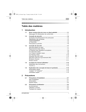 Manuel du propriétaire | Konica Minolta Di152 Manuel utilisateur | Fixfr