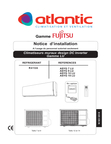 Manuel du propriétaire | Atlantic ASYG 12 LUASYG 12 LU.UIASYG 14 LUASYG 14 LU.UIASYG 18 LFC.UIASYG 24 LFCCASYG 24 LFCC.UIASYG 7 LUASYG 7 LU.UIASYG 7 LUCASYG 7LT 817209ASYG 9 LU.UIASYG 9 LUCASYG-12 LT Manuel utilisateur | Fixfr