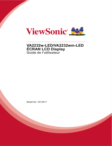 Manuel du propriétaire | ViewSonic VA2232wm-LED Manuel utilisateur | Fixfr
