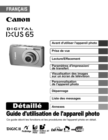 Mode d'emploi | Canon IXUS 65 Manuel utilisateur | Fixfr