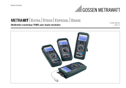 Gossen MetraWatt METRAHIT ESPECIAL Operating instrustions