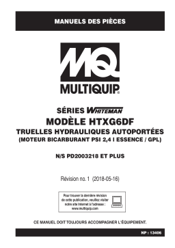 MQ Multiquip HTXG6DF-SN-PD2003218 Truelles ride-on Manuel utilisateur