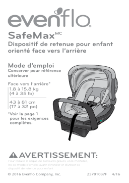 Evenflo SafeMax Infant Car Seat Manuel utilisateur