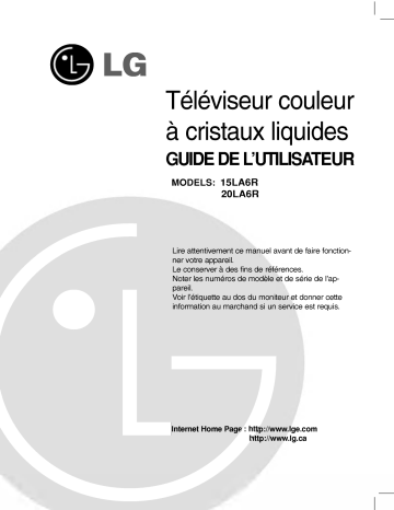 LG RM-20LA66K Manuel du propriétaire | Fixfr