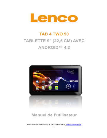 Lenco TAB 4 TWO 90 Mode d'emploi | Fixfr