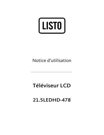 Manuel du propriétaire | Listo TV TV21.5LEDHD-478 Manuel utilisateur | Fixfr
