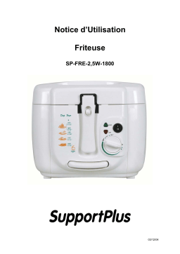 SUPPORTPLUS DEEP FRYER SP-FRE-2 Manuel utilisateur