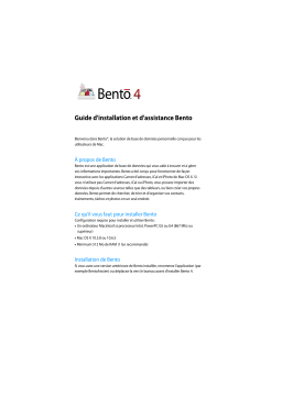 Filemaker Bento 4 Manuel utilisateur