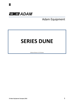 Adam Equipment DCT Dune® Compact Balance Manuel utilisateur