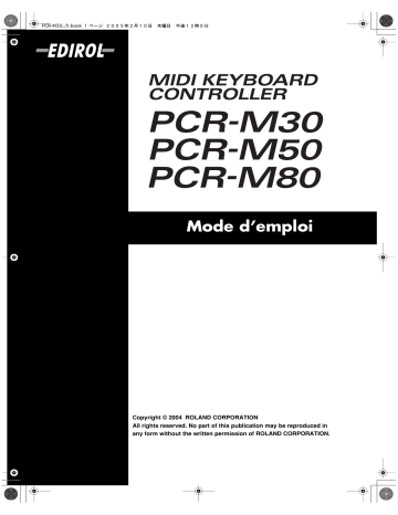 Manuel du propriétaire | Edirol PCR-M30 Manuel utilisateur | Fixfr
