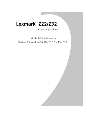 Manuel du propriétaire | Lexmark Z32 Manuel utilisateur | Fixfr
