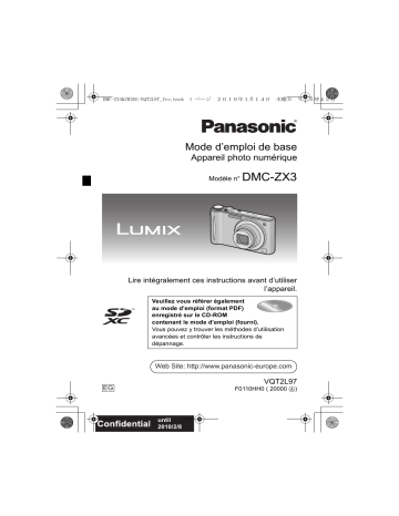 Panasonic DMC ZX3 Mode d'emploi | Fixfr