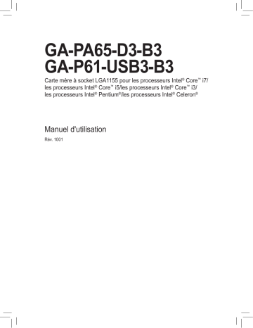 Manuel du propriétaire | Gigabyte GA-P61-USB3-B3 Manuel utilisateur | Fixfr