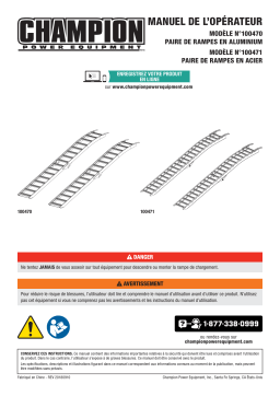 Champion Power Equipment 100471-100470 Manuel utilisateur