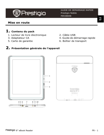 Nobile PER-3884B | Guide de démarrage rapide | Prestigio PER-3884B Manuel utilisateur | Fixfr